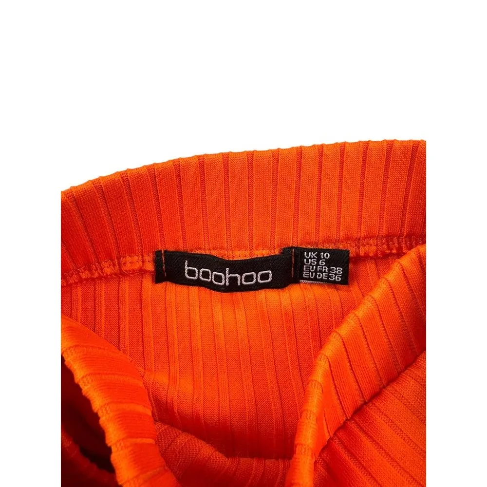 Boohoo Wrap Mini Skirt in Orange - Image 2
