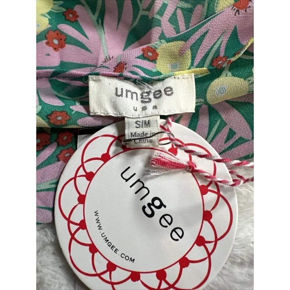 Umgee Hippie Flower Power 70s Kimono Lightweight size S/M NEW Green Pink Orange - Image 14