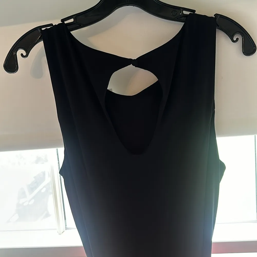 ELIZA J Black white Tank Dress Maxi size 12  pink Tie Waist Jersey Scarf Print - Image 10