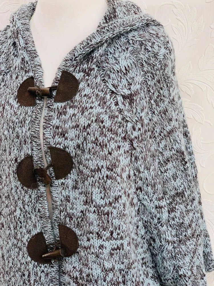 BCDG MAXAZRIA 💝Hooded Cape Poncho Sweater - Image 2