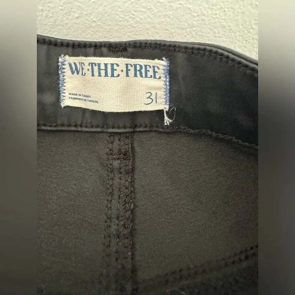 We The Free Pacifica High Rise Slim Straight Leg Jeans Coated Black Rock Sz 31 - Image 11