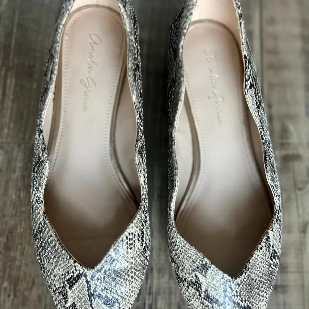 Amelia Grace Womens Norissa Snakeskin Print Nude Pointed Toe Flats Size 9 Us - Image 8