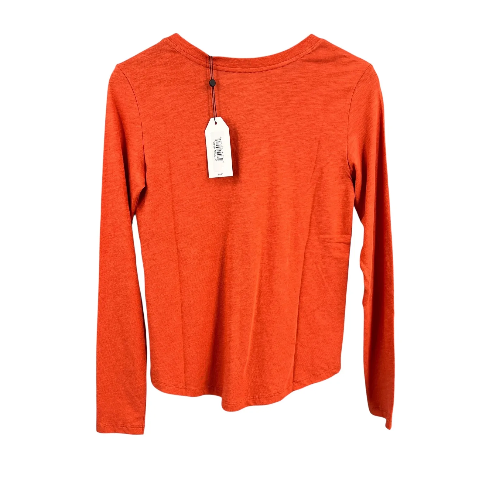 Universal Standard Long Sleeve V-Neck Tee Orange 4XS (00-0) Cotton Modal New - Image 2