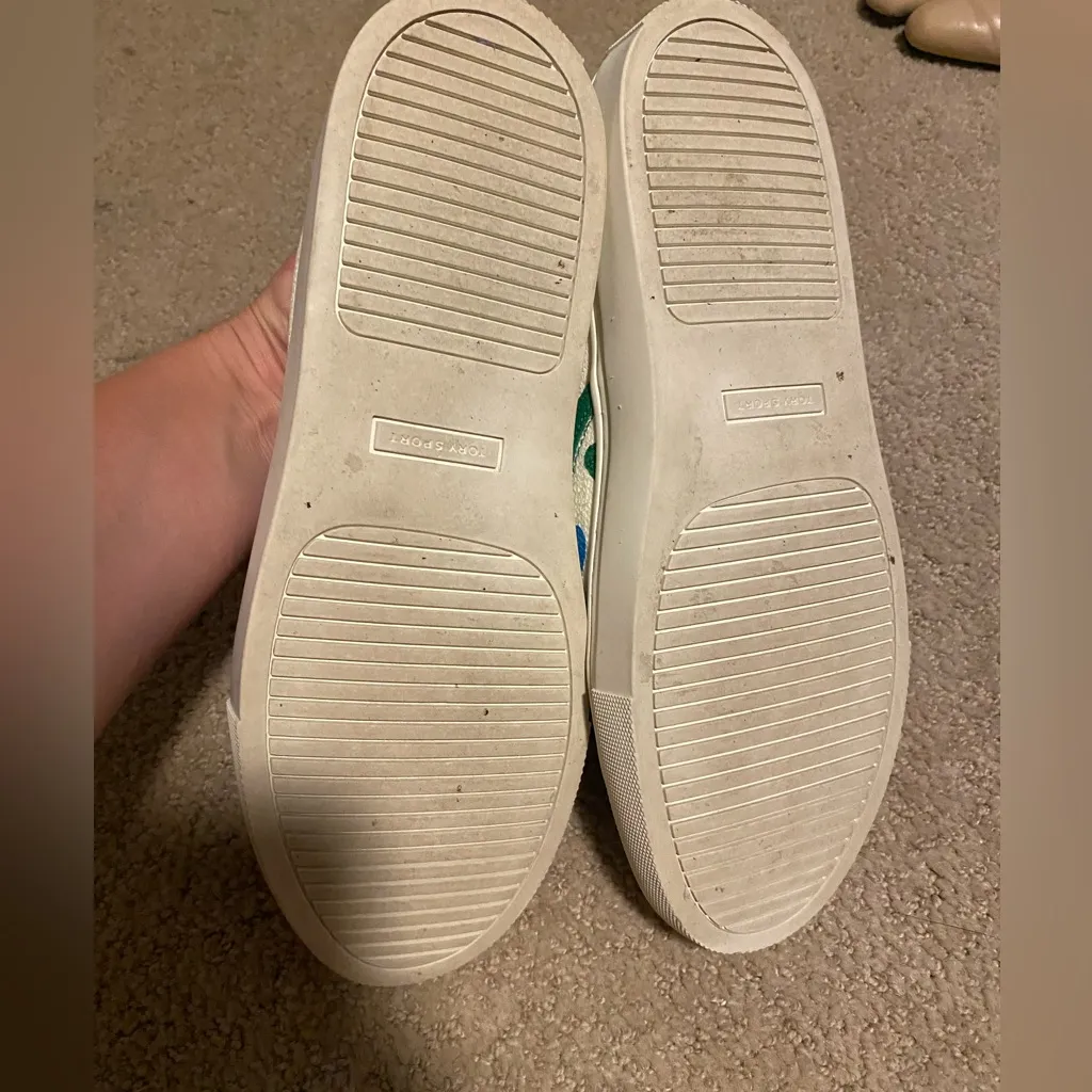 Tory Sport Slip On Sneaker Sailing Blue Mini Hearts White Size 7.5 - Image 4