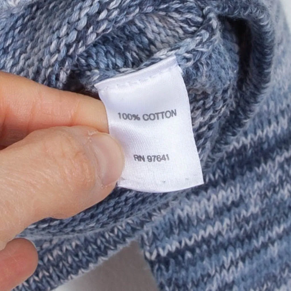 J. Jill Womens Blue Heathered Long Sleeve Knit Pullover Sweater Boxy Size Small - Image 4