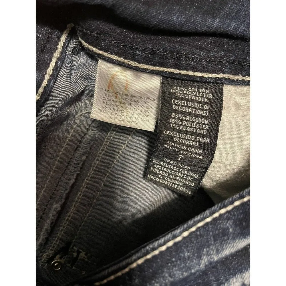 Wallflower Size 7 Dark Wash Low-Rise Skinny Leg Capri Jeans w/20" Inseam - EUC - Image 10