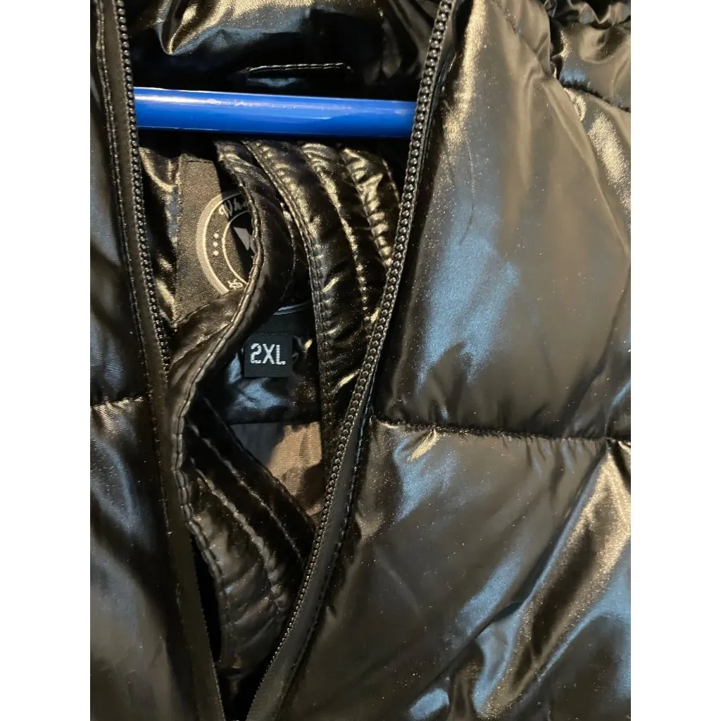 New Womens White Mark LA Puffer Hoodie Jacket with inside Backpack Straps Black Size XXL - Image 5