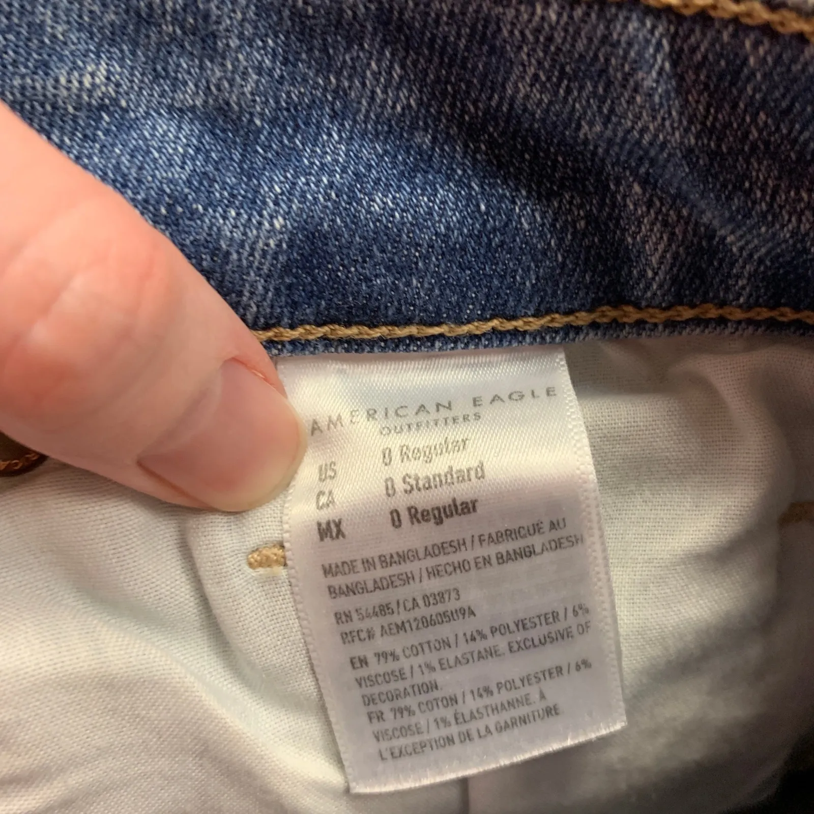 American Eagle Womens Mom Jean Light Wash Stretch Denim Pants High Rise Size 0 - Image 8