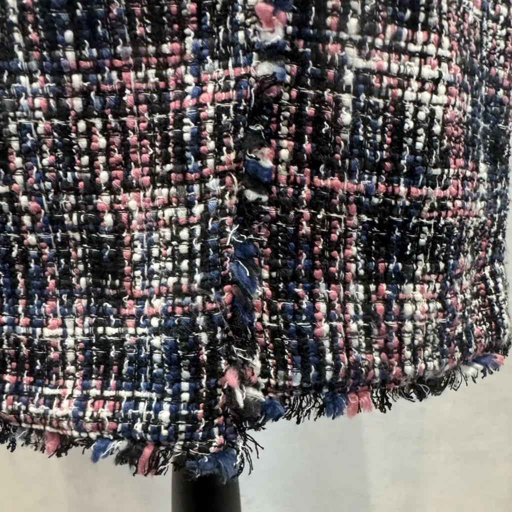 Loft tweed faux wrap fringe detail skirt size 0 - Image 6