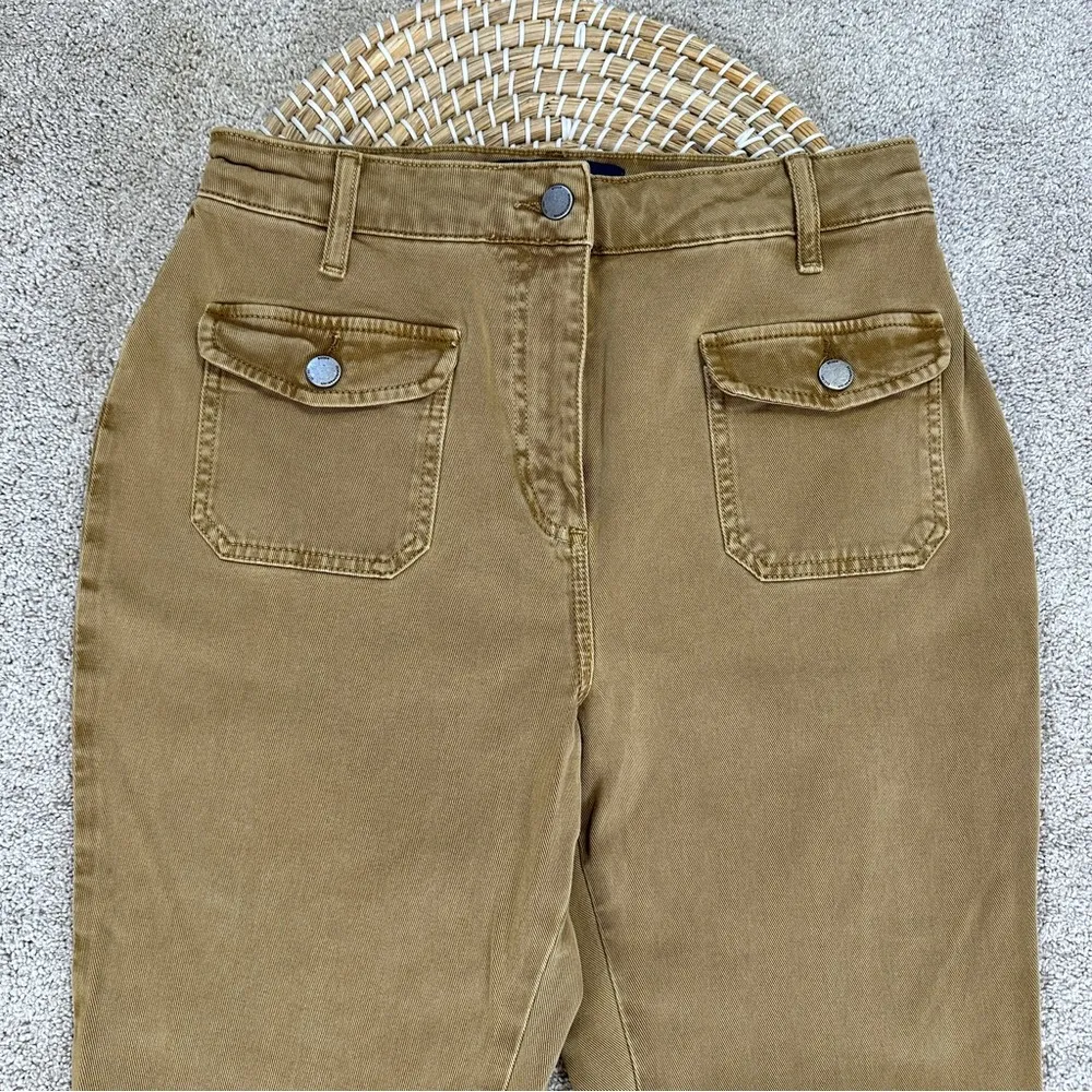 Boden Denim Women’s High Waist Flare Trousers Pants in Butterscotch Brown 8R Size 8 - Image 6