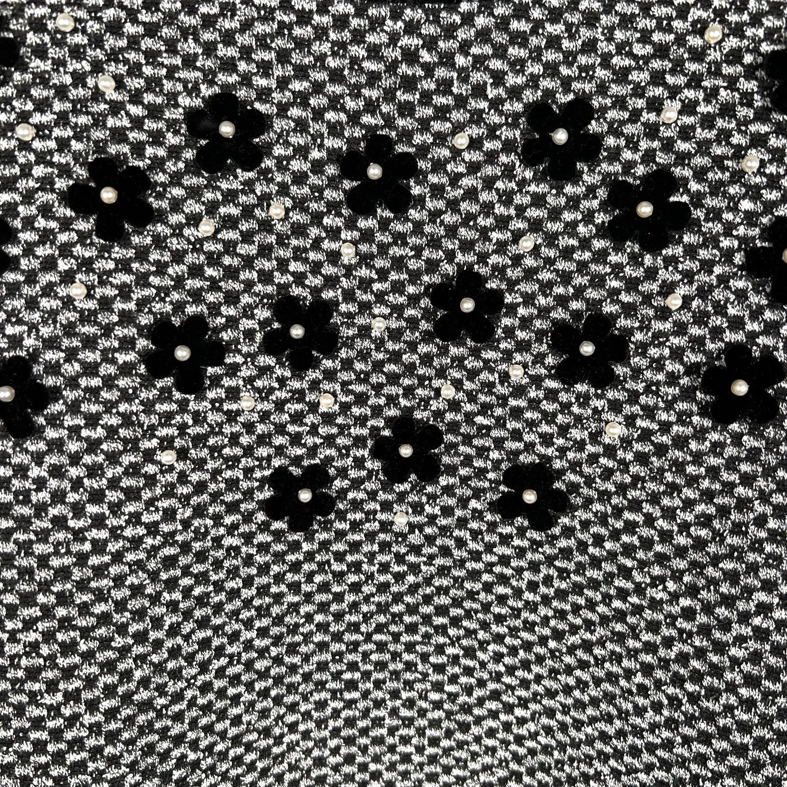 Karl Lagerfeld Paris Womens Black and White Embellished Top Size Medium - Image 3