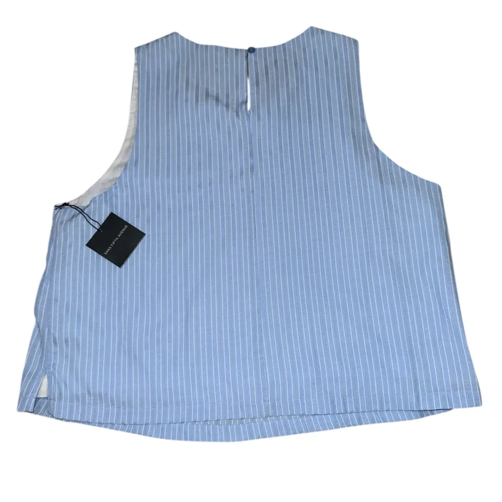 Saks Fifth Avenue NWT blue and white stripe lined tank women’s size XL - Image 2