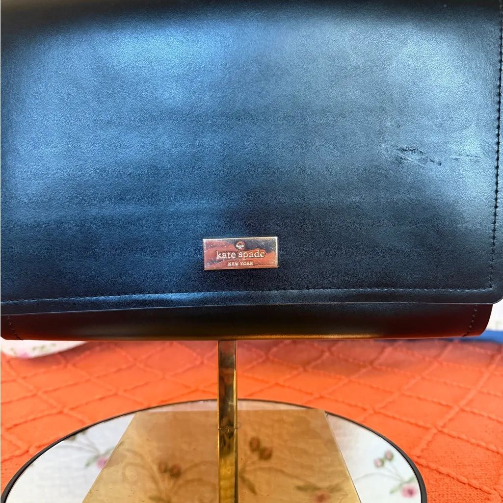 Beautiful black exterior, bright pink interior shoulder and crossbody purse.  - Image 2