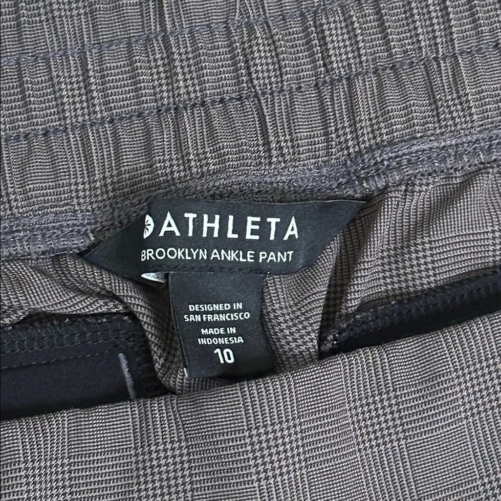 Athleta Brooklyn High‎ Rise Printed Ankle Pants Brown Black Size 10 - Image 11