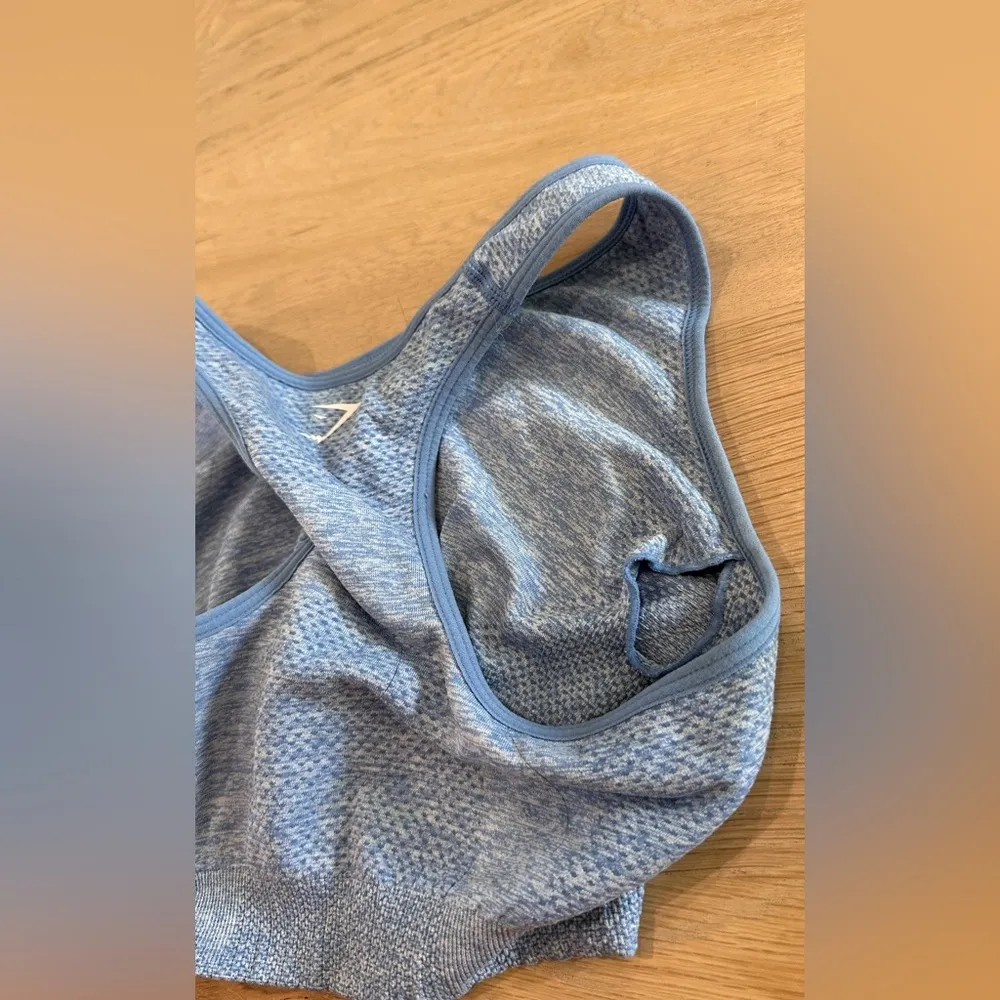 Gymshark Blue Vital Seamless Sports Bra blue MEASUREMENTS - Image 2