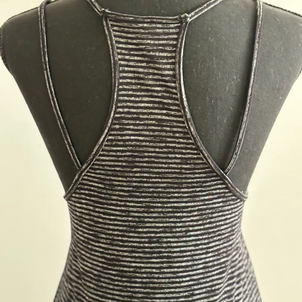 Racerback Midi Black Stripped Dress Size M - Image 7