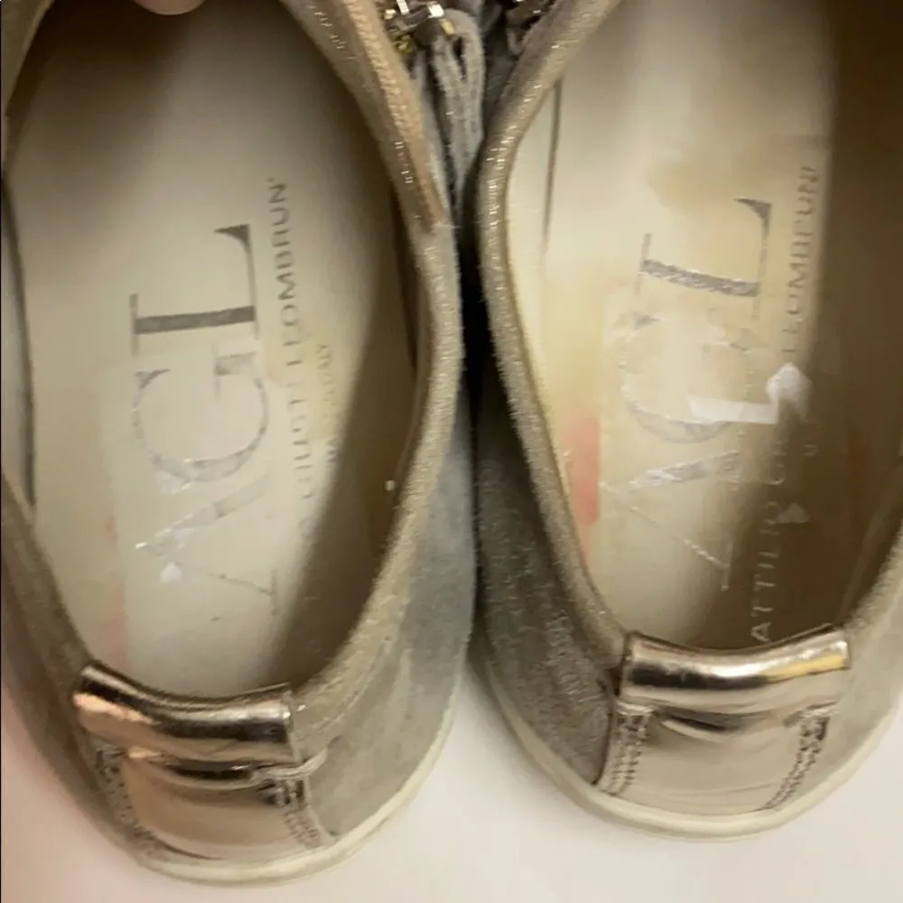 AGL, Metallic Cap Toe Zip Sneaker size 8/38 A17 Gray - Image 9