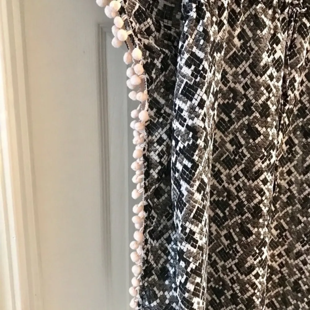 Coastal Blue Pom Pom fringe cover up Black Size M - Image 3