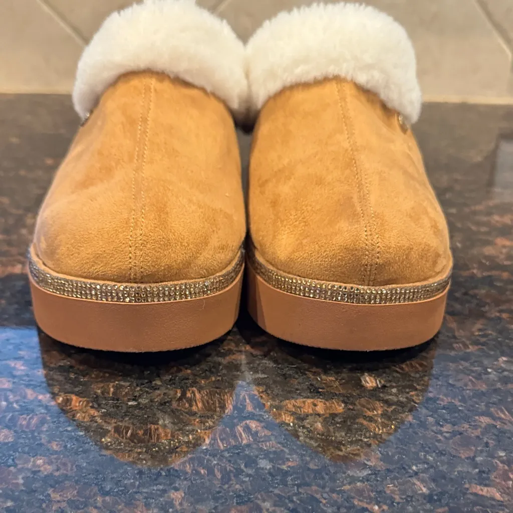 Joy Magano Joy Glamorous Cozy Slippers w/Orthotic Insole Best Gift Ever! W8 Brown Size 8 - Image 3