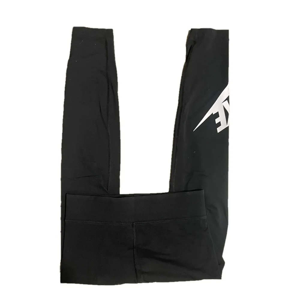 Nike Black Athletic Leggings Swoosh Logo Women Medium Workout Casual Activewear - Image 7