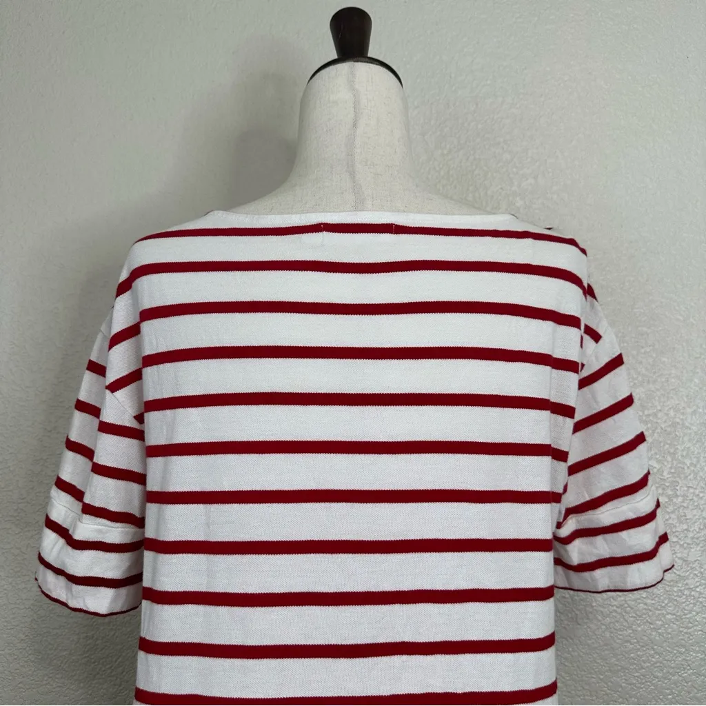 Anthropologie Pilcro and the Letterpress Red White Striped Top, Sz Large - Image 9