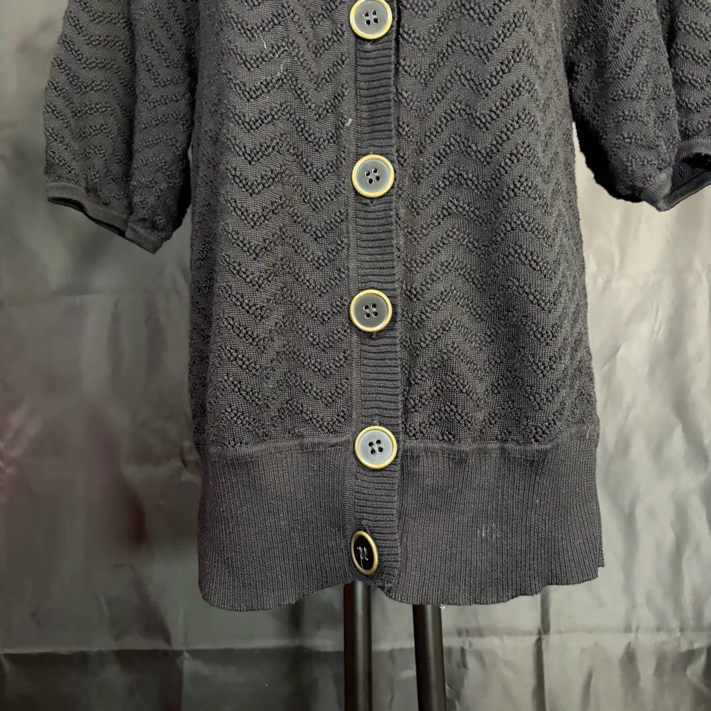 Style & Co. Elegant Charcoal Button-Front top M - Image 5