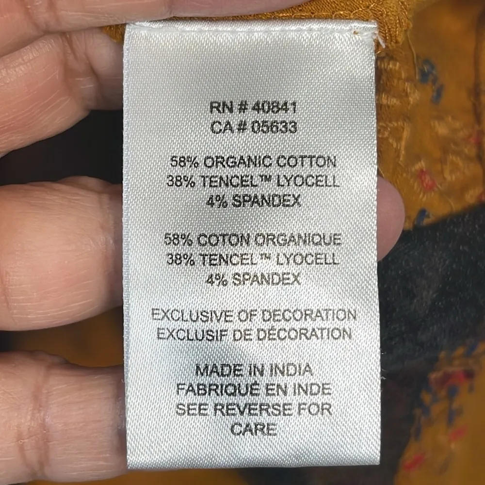 Aventura Orange Embroidered L/S Organic Cotton Blend Size XL EUC #0563 - Image 6