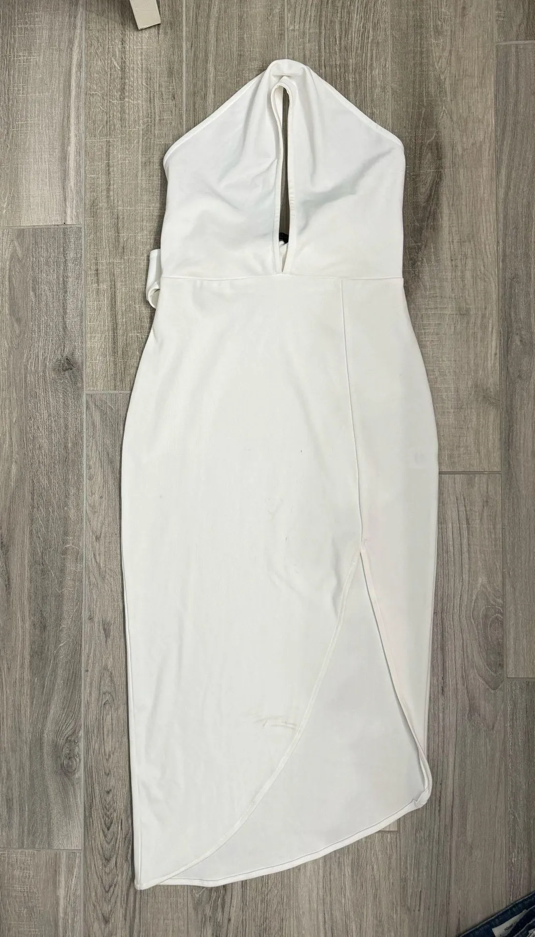 House of Harlow 1960 x Revolve White Bodycon Halter Neck Midi Dress- Size Medium - Image 1