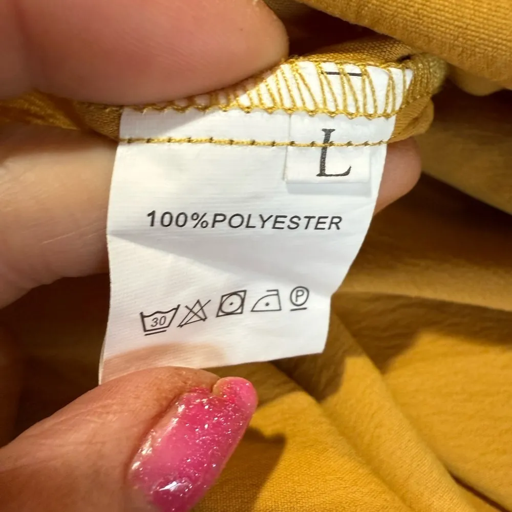 Amazon Essentials Yellow Pleated Midi Sundress Size L - Image 7