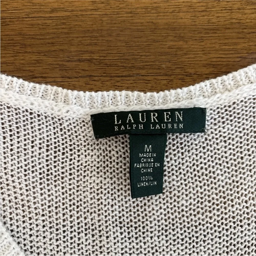 Lauren Ralph Lauren Knit Linen Tunic Tank Size M White - Image 7