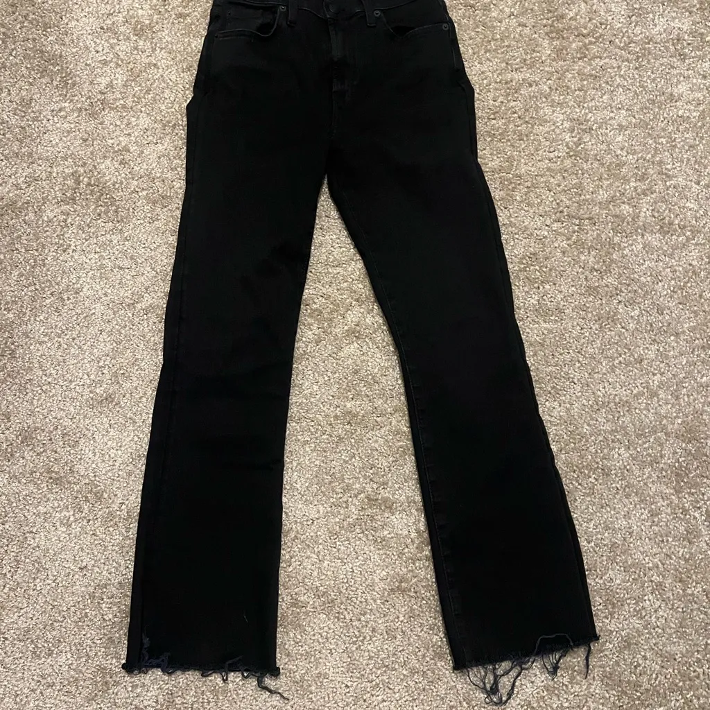 7 for all mankind high‎ waist slim kick black 25 $153 - Image 6