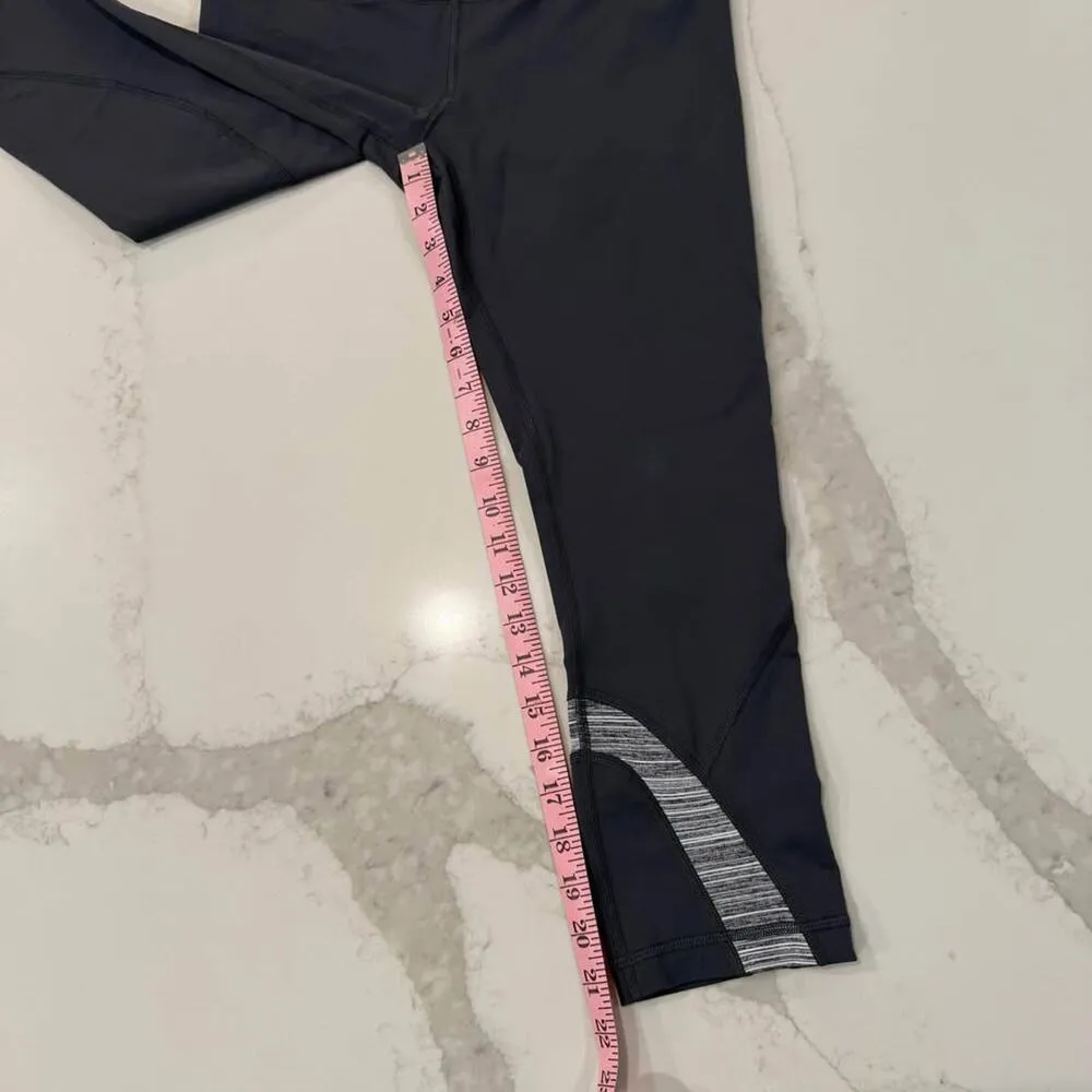 Lululemon Run Inspire Crop II Leggings Women's 8 Gray/Purple Capris Yoga Workout - Image 5