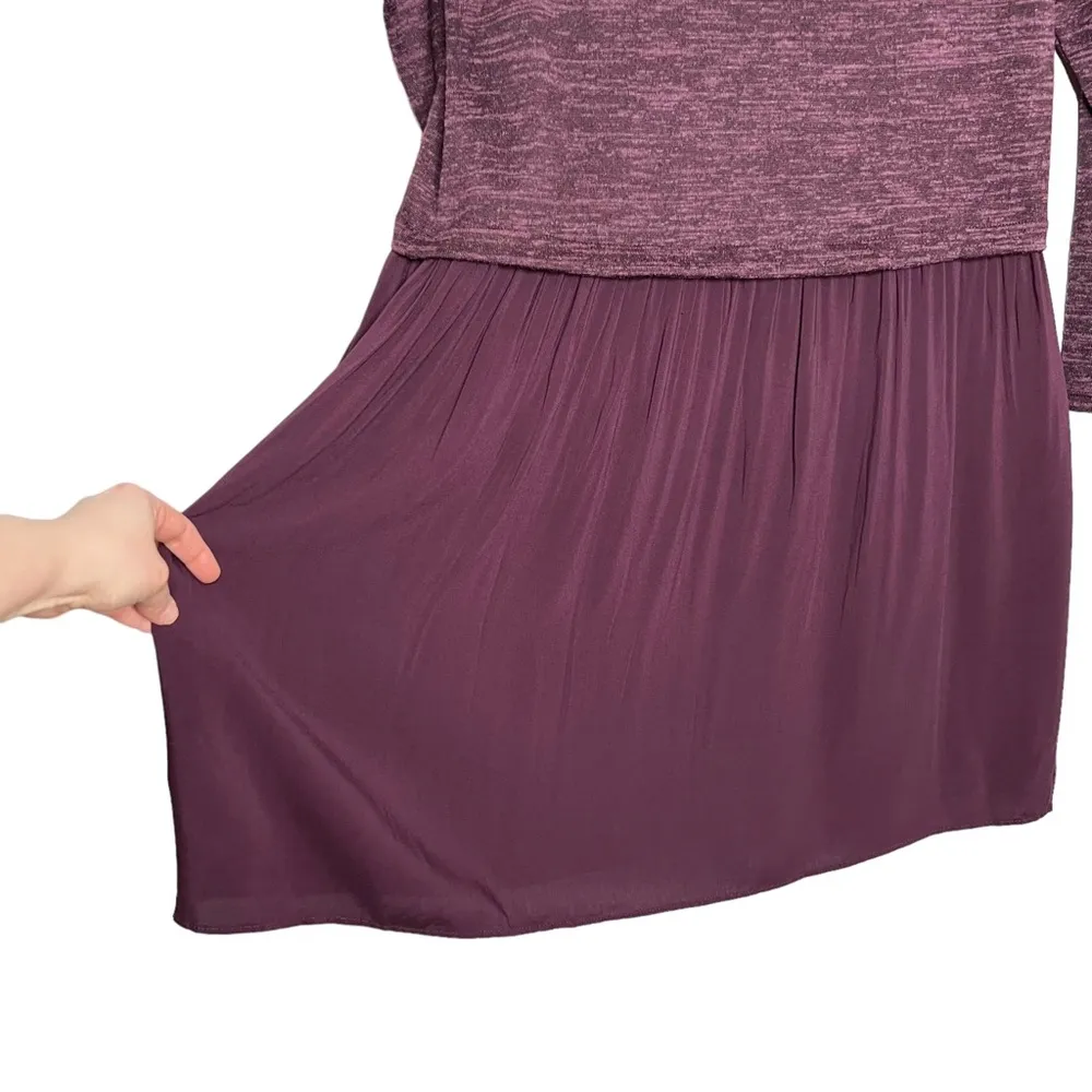 LOGO By Lori Goldstein Purple Mixed Media Shift Dress - Image 12