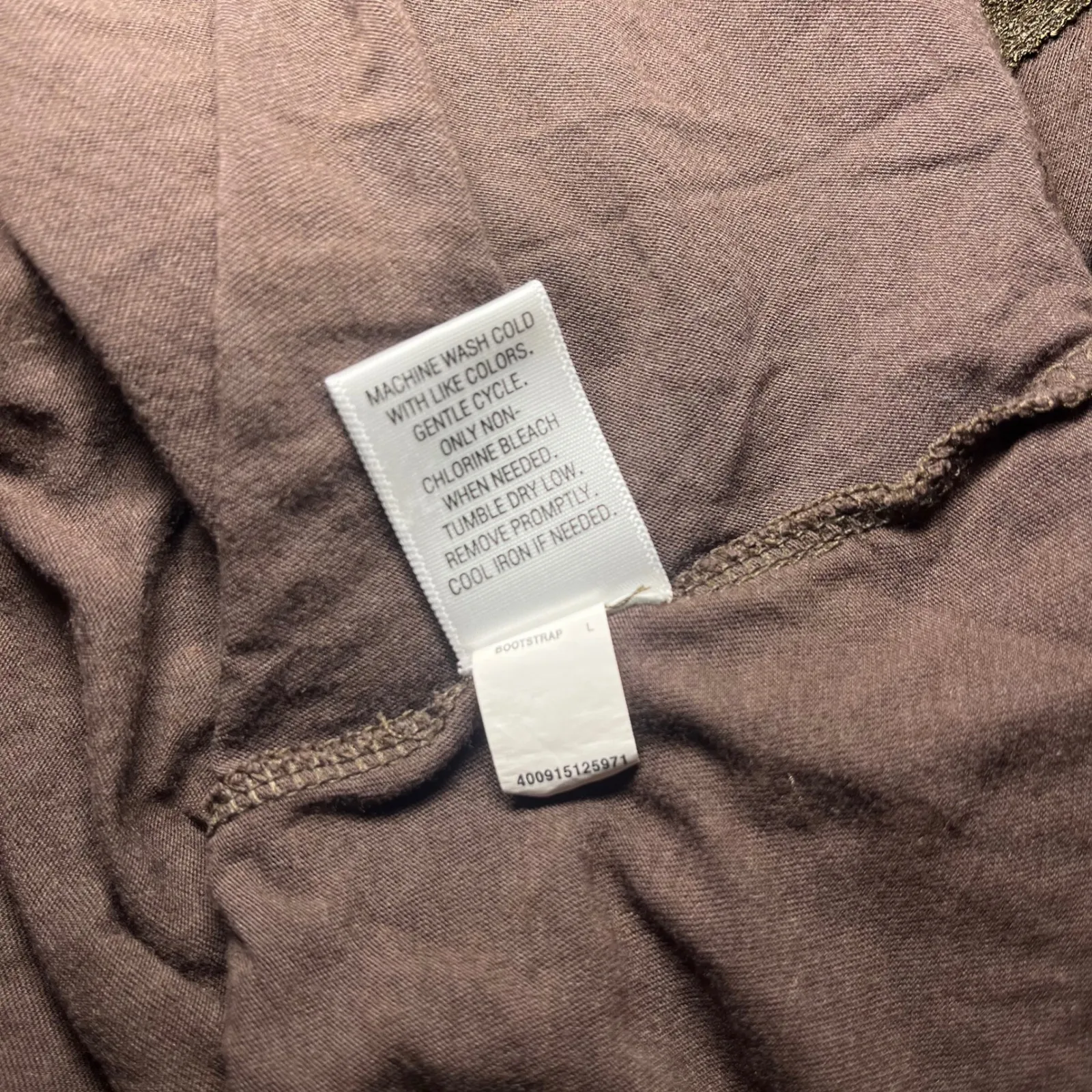 ELLE Must Have Cami Lace Trim Chocolate Brown Pima Cotton Modal Women's Y2K Sz L - Image 6