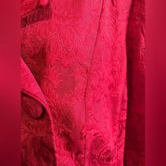 Vintage Talbots blazer tapestry cherry scarlet red 2X woman Double Breasted‎ - Image 3