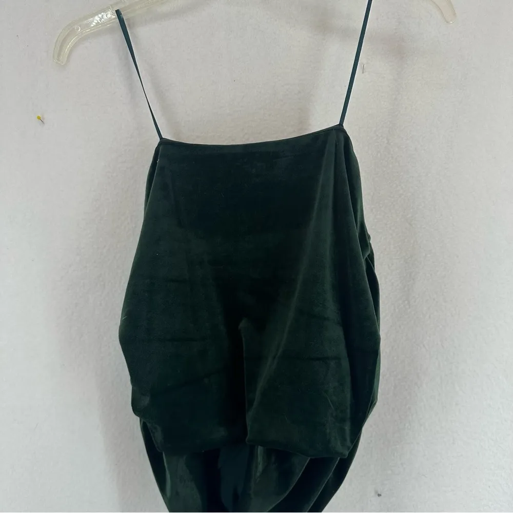 NWT Express Body Contour Velvet Cown Neck Strapless Top Womens XL Green - Image 7