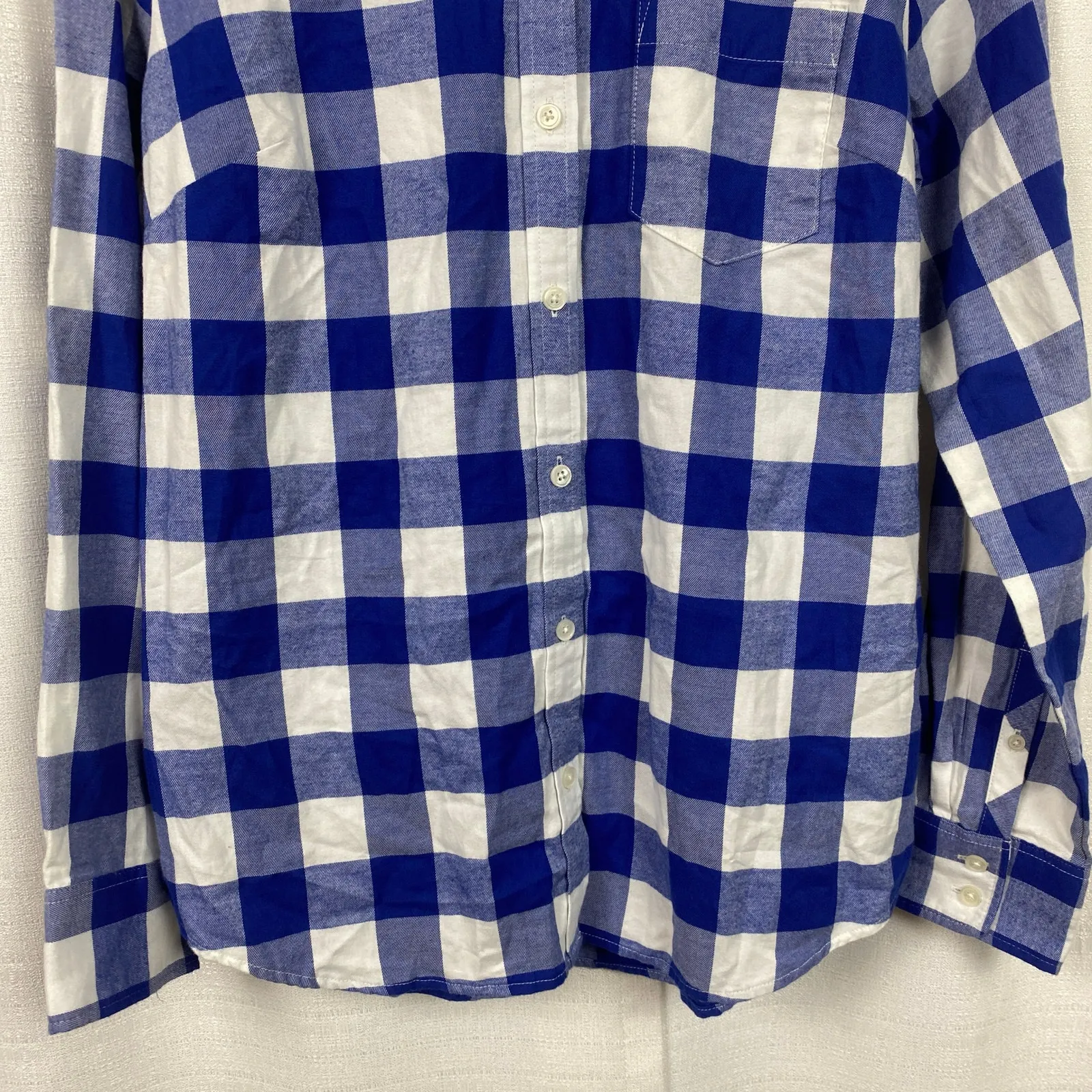 J.Crew Blue Plaid Button Up Flannel Shirt Sz.S NWT - Image 6