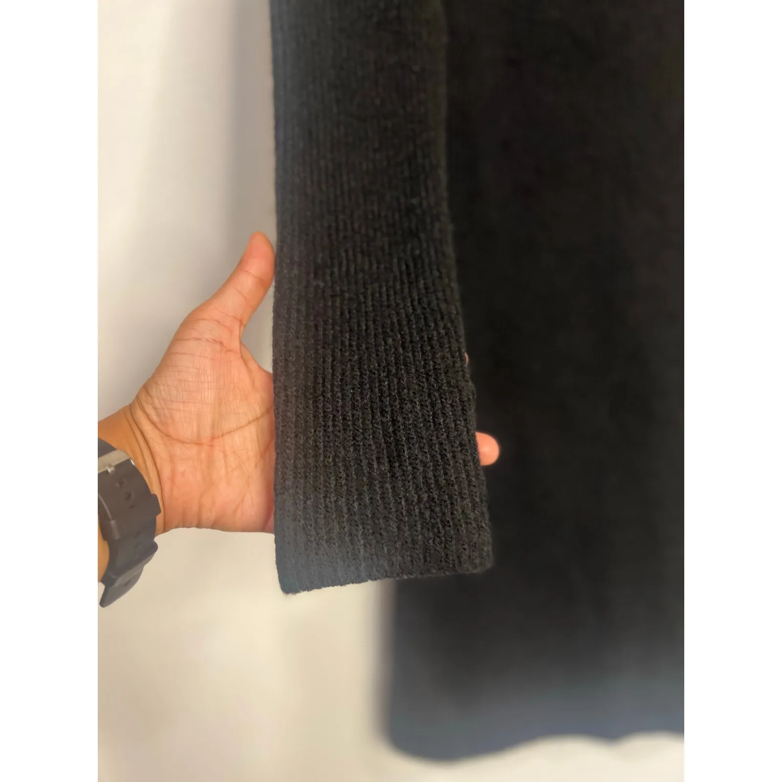 Fairy Core Witchy Goth Wool Black Dress M - Image 9