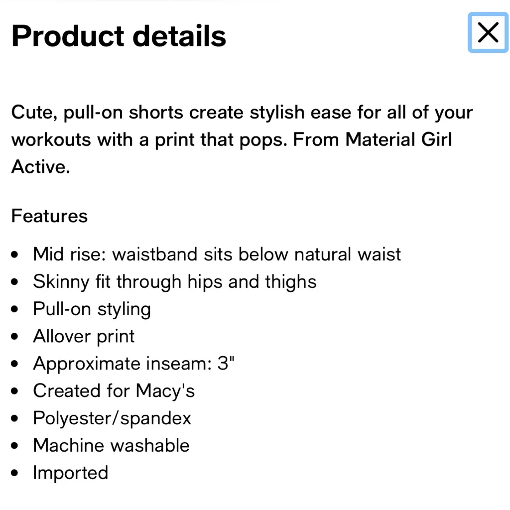 Material Girl/ Active Juniors' Pull-On Printed Shorts / large - Image 6