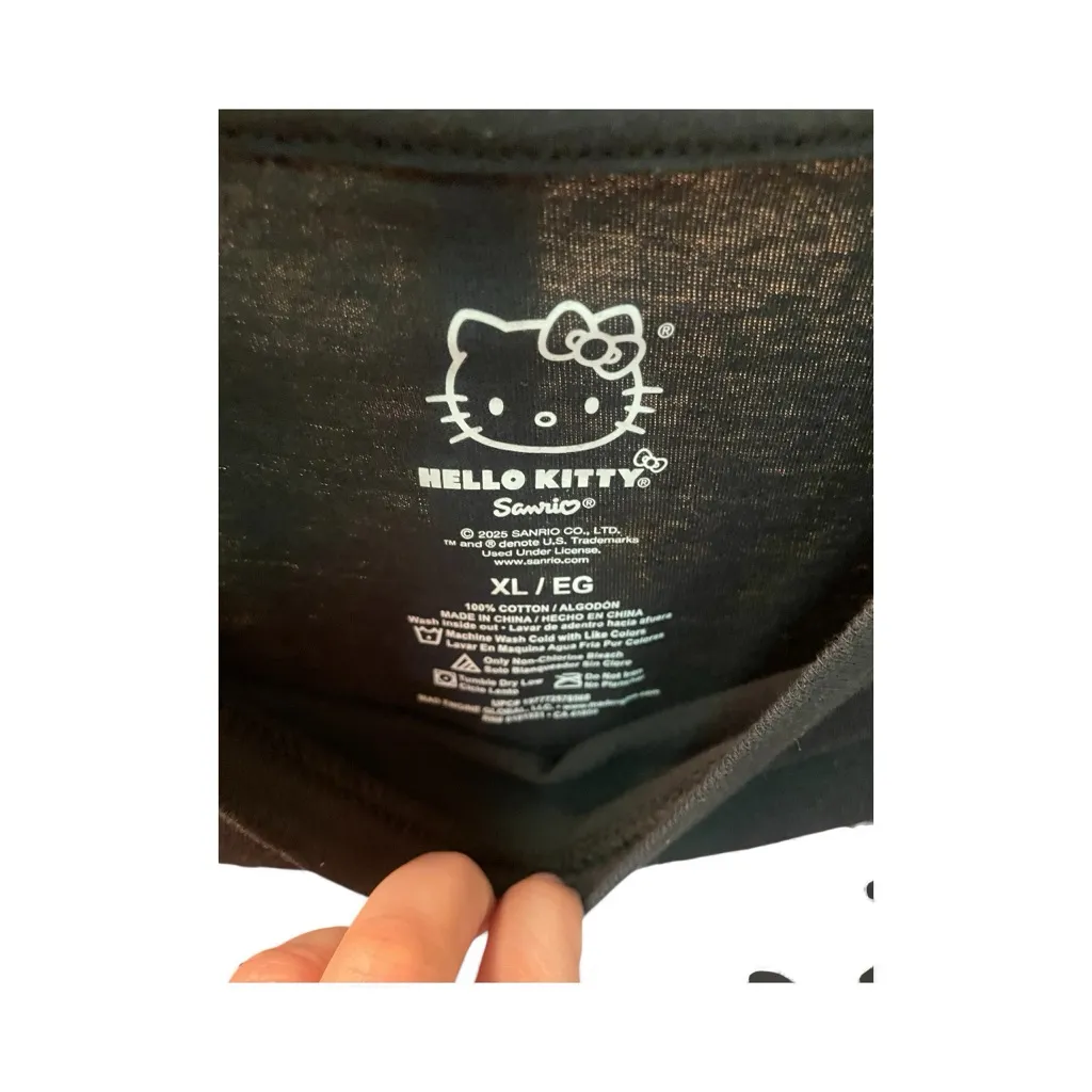 Hello Kitty Black Tee with Pastel Accents - Size XL - Brand New - Image 2