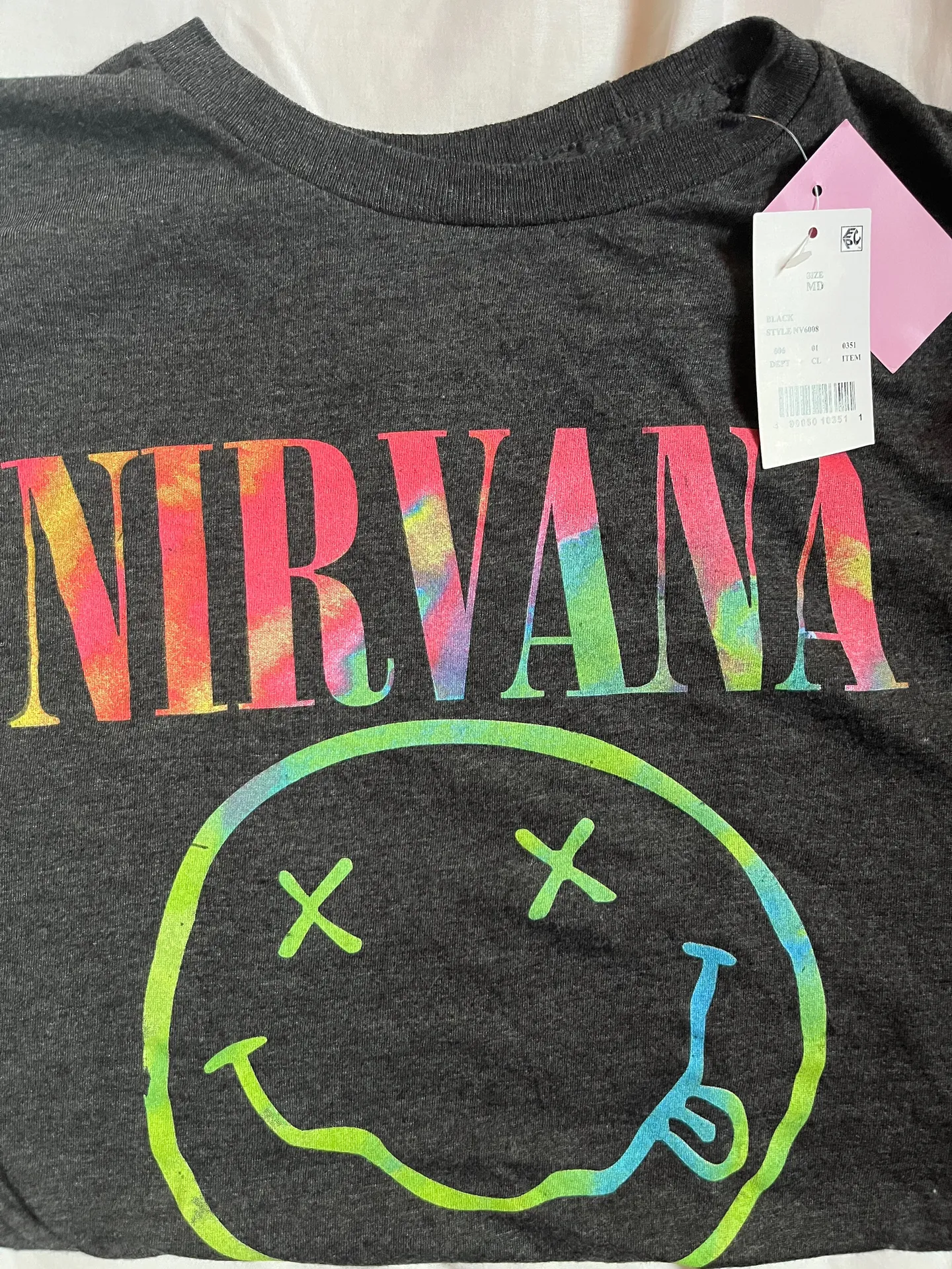 Nirvana Women's  Neon Smile Short Sleeve Boyfriend Graphic T-Shirt - Image 3