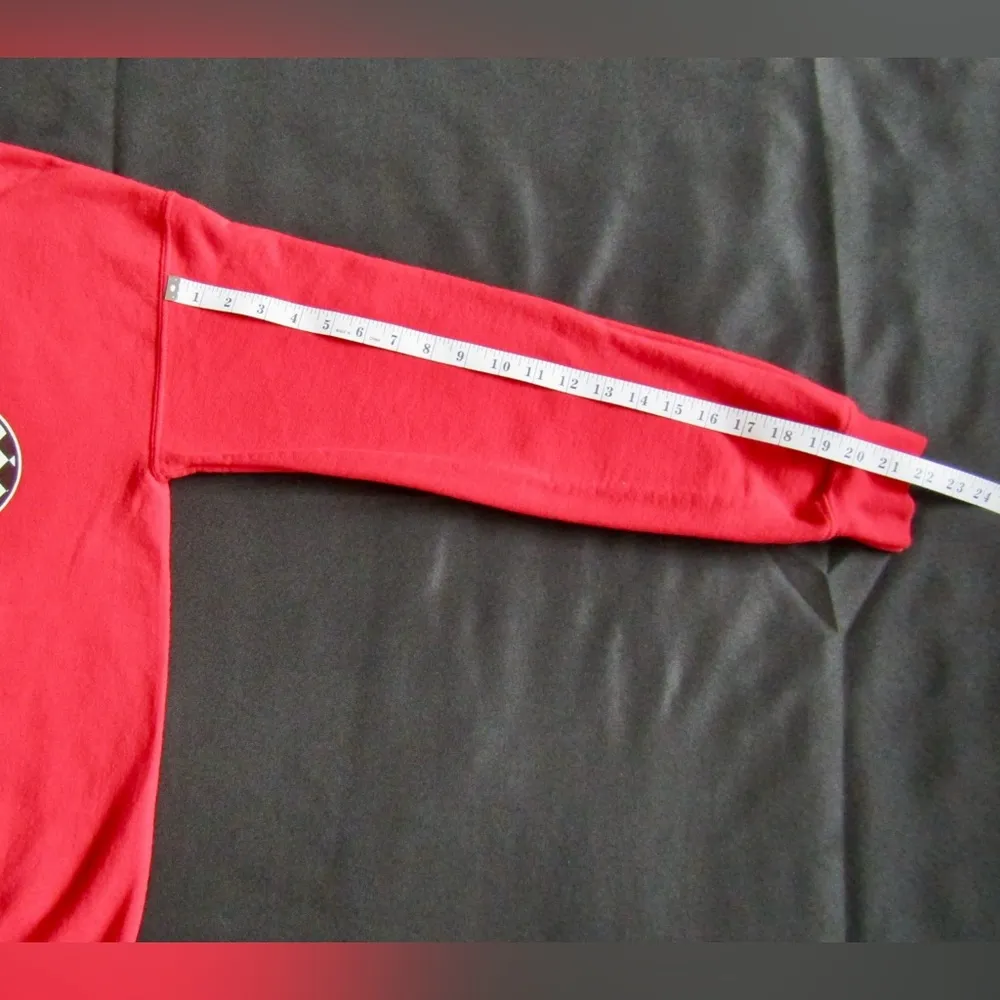 Disney Mickey Mouse 1928 Sweatshirt Small Red Pullover Checkered Logo Cotton - Image 5