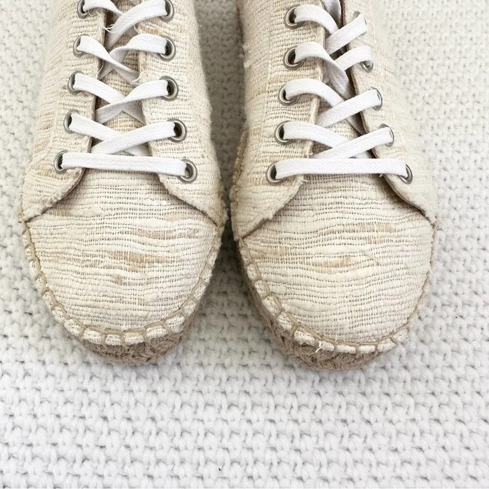 Aquatalia NWOB Flyn Multi Tone Off White Canvas Woven Espadrille Sneaker 6 - Image 98