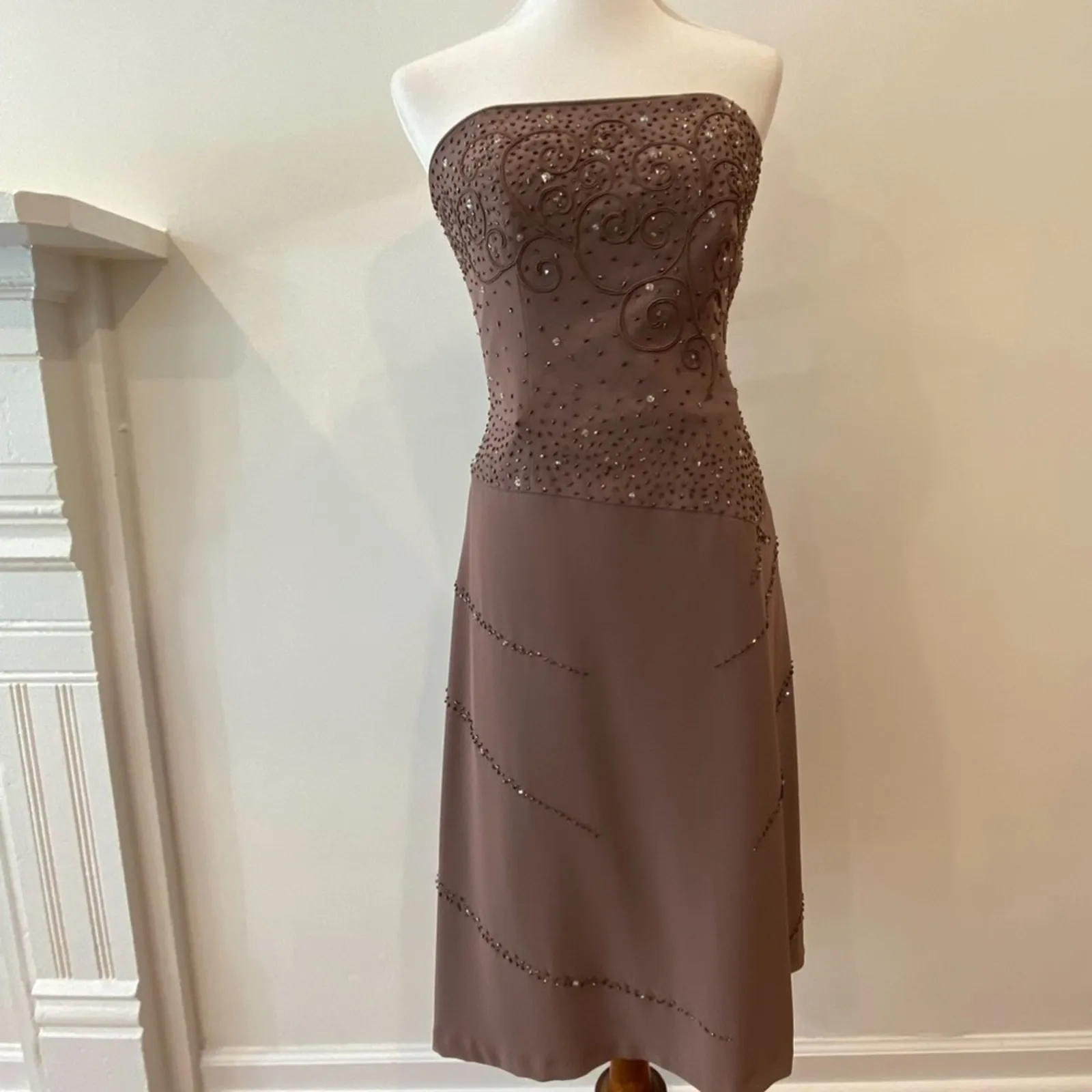 Vintage Cocktail Dress Medium Y2K Strapless Semi - Image 13