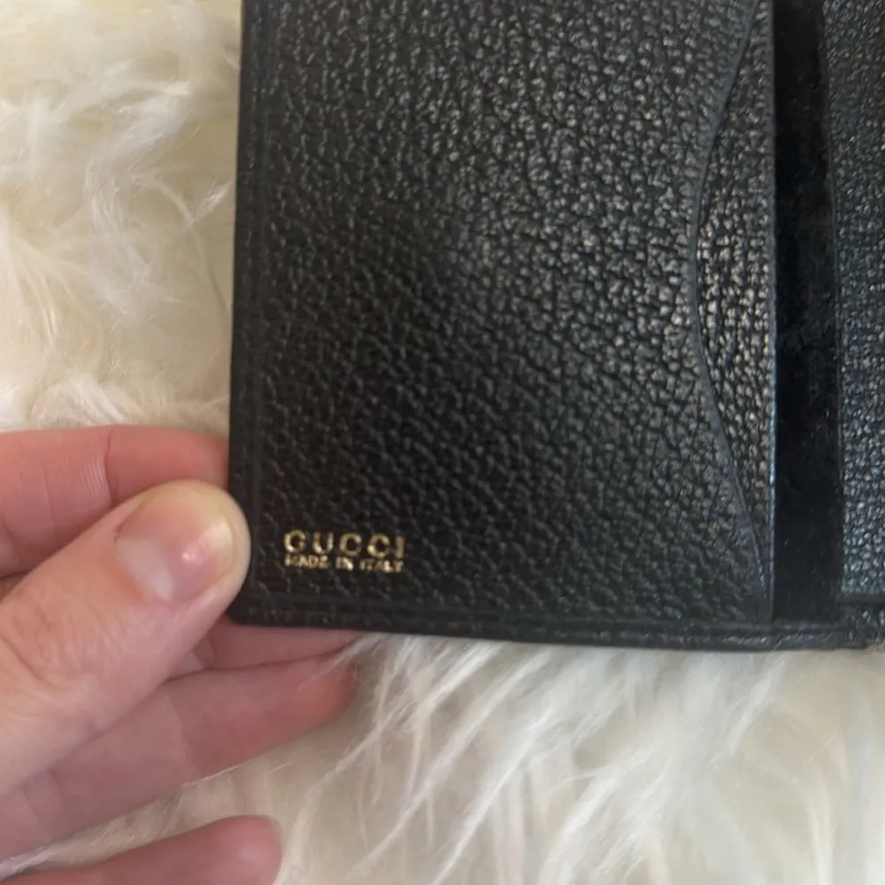 Gucci Leather & Suede Bamboo Wallet vintage black - Image 9