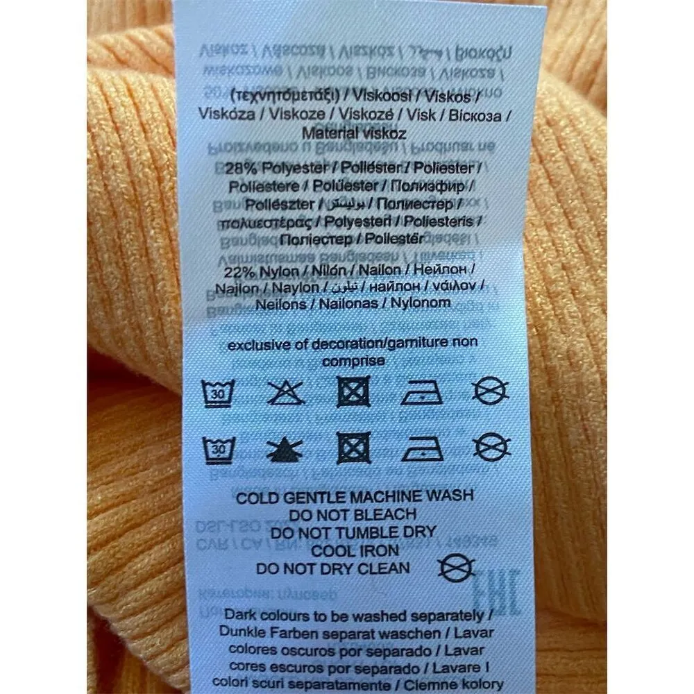 Vero Moda NWT Ribbed One Shoulder Short Sleeve Top XS Orange Casual Knit​ - Image 6