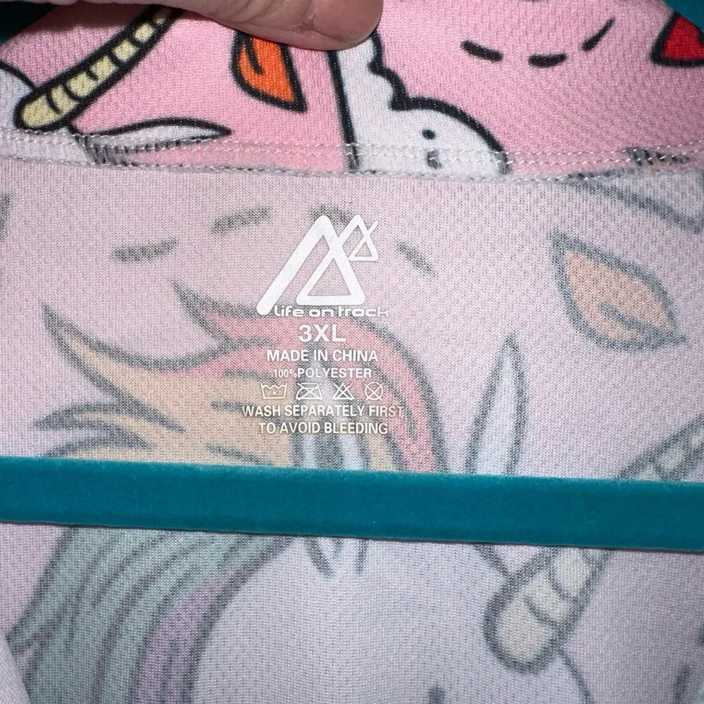 NWOT Life on Track Colorful Full Zip Unicorn Swim Cover Jacket Pink Size 3X - Image 4