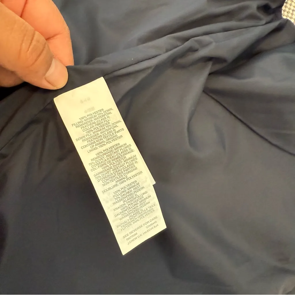 J Crew Excursion Quilted Puffer Vest Jacket Women Blue Buffalo Plaid Sz XS - Image 9