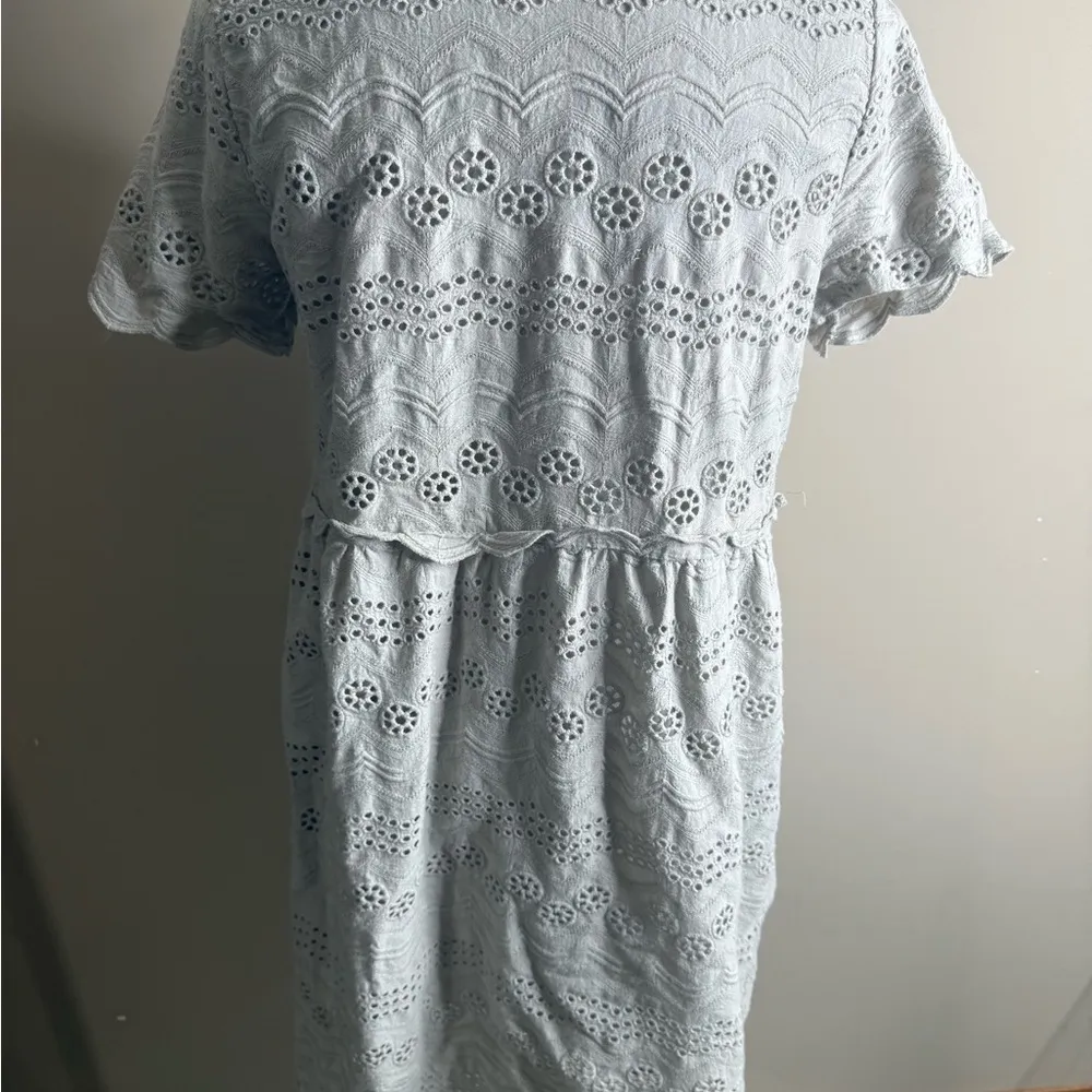 Tea n rose gray cotton eyelet dress medium - Image 11