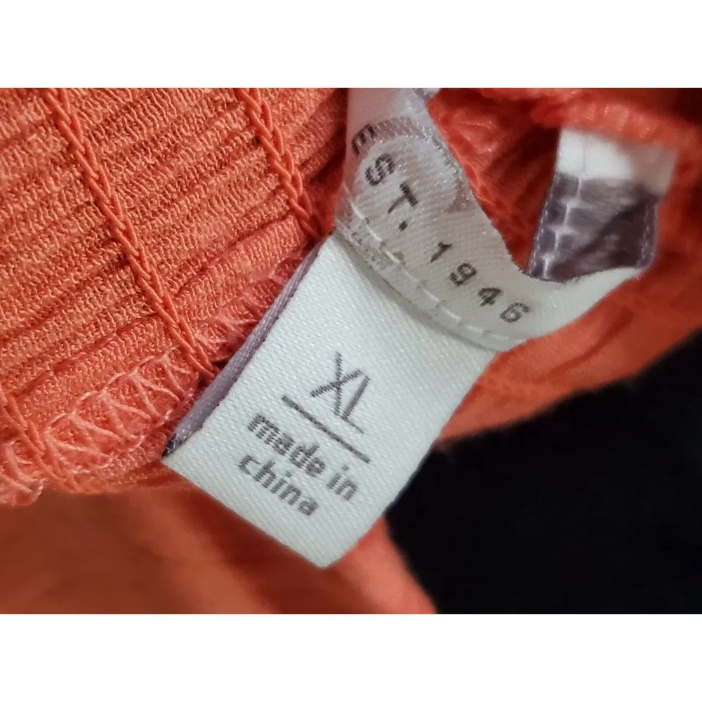 Est. 1946 Women's Orange Rayon Scoop Neck Long Flutter Sleeve Top Blouse Size XL - Image 8